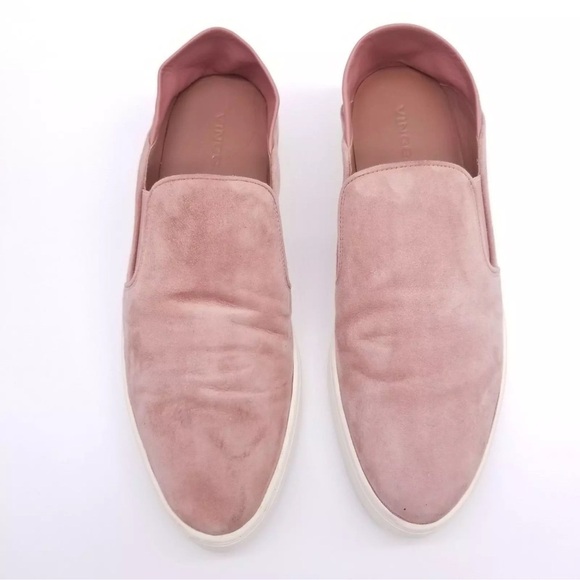 Vince Pink Suede Slip-On Sneakers - Picture 2 of 11